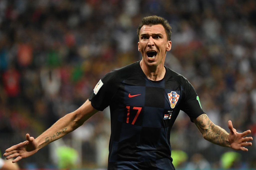 Jugador Mario Mandzukic de la sellecion de Croacia