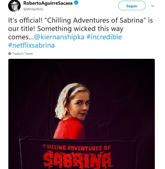 Twitter de la foto que revela el título de serie Sabrina, la bruja adolescente