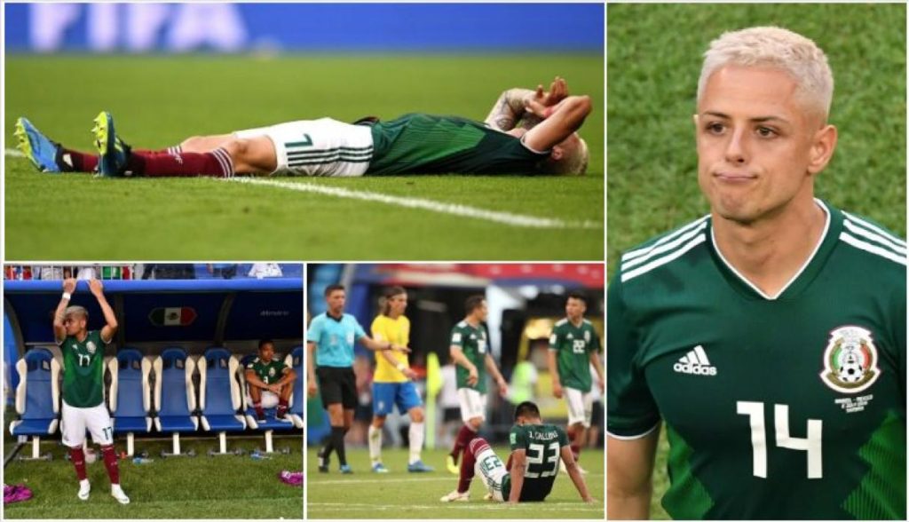 Selección mexicana tras perder copntra Brasil en Rusia 2018
