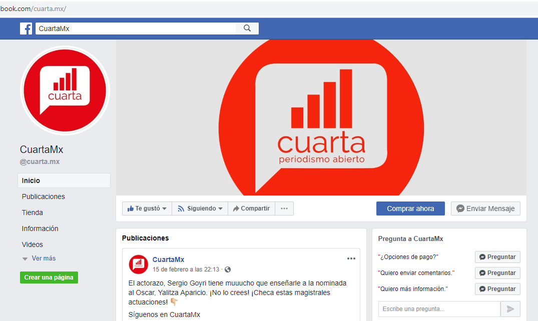 Hackean fanpage de CuartaMx, policía cibernética atiende