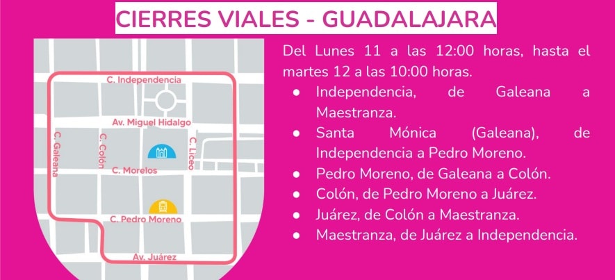 romeria de zapopan, cierres viales