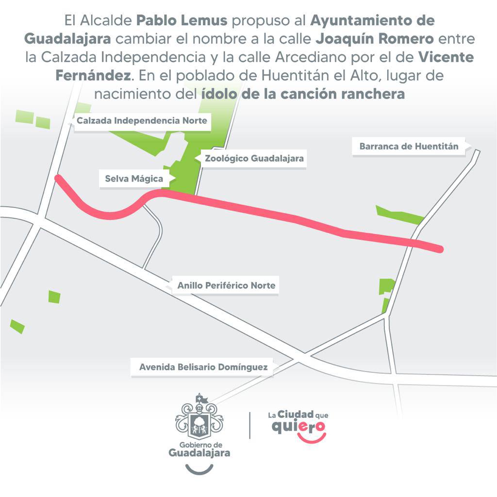 Vicente Fernández tendrá su calle en Guadalajara