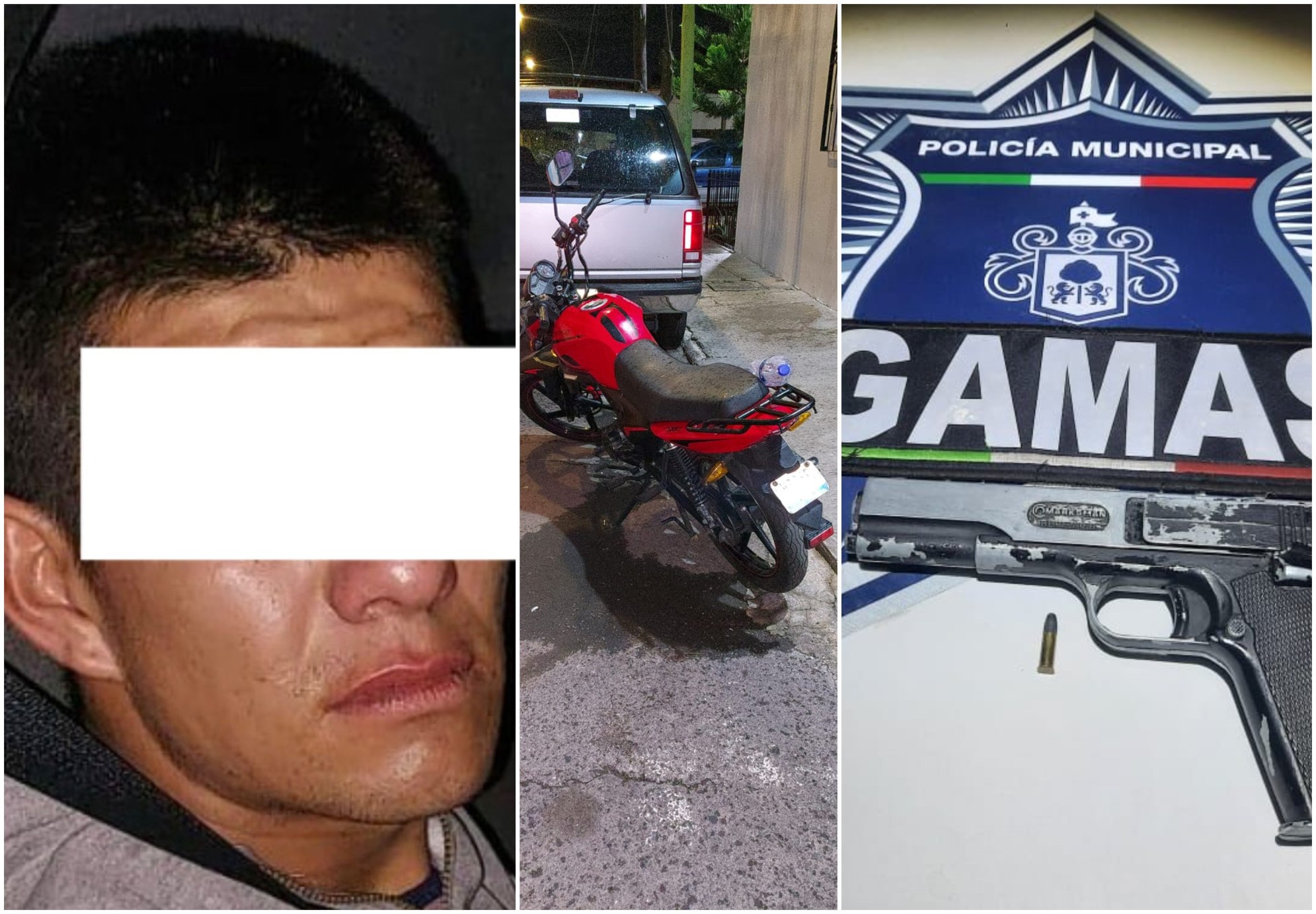 Policía de GDL detiene a hombre armado en moto con reporte de robo