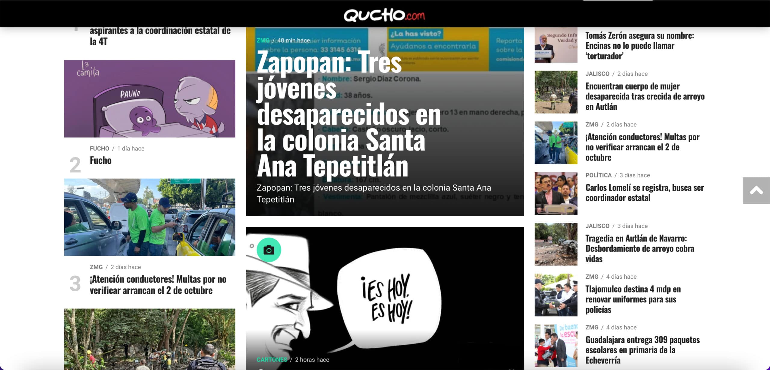 Qucho lanza sitio web de noticias, política y deportes