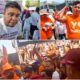 Una riña entre simpatizantes de Movimiento Ciudadano (MC) y Morena se registró este domingo (14.04.24) a las afueras de la televisora Quiero TV.