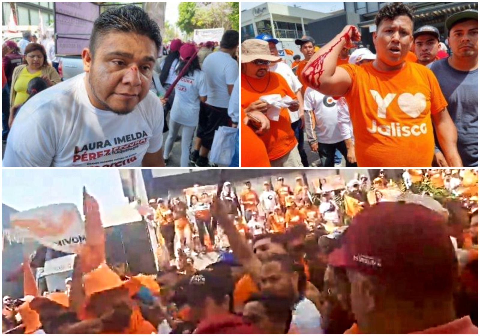 Una riña entre simpatizantes de Movimiento Ciudadano (MC) y Morena se registró este domingo (14.04.24) a las afueras de la televisora Quiero TV.