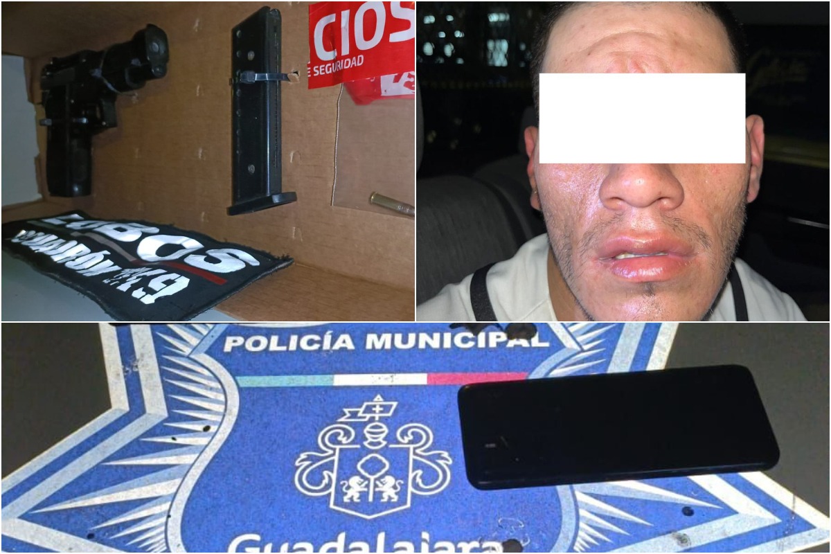 Con arma de utilería roba celular a conductor, Policía de GDL lo detiene