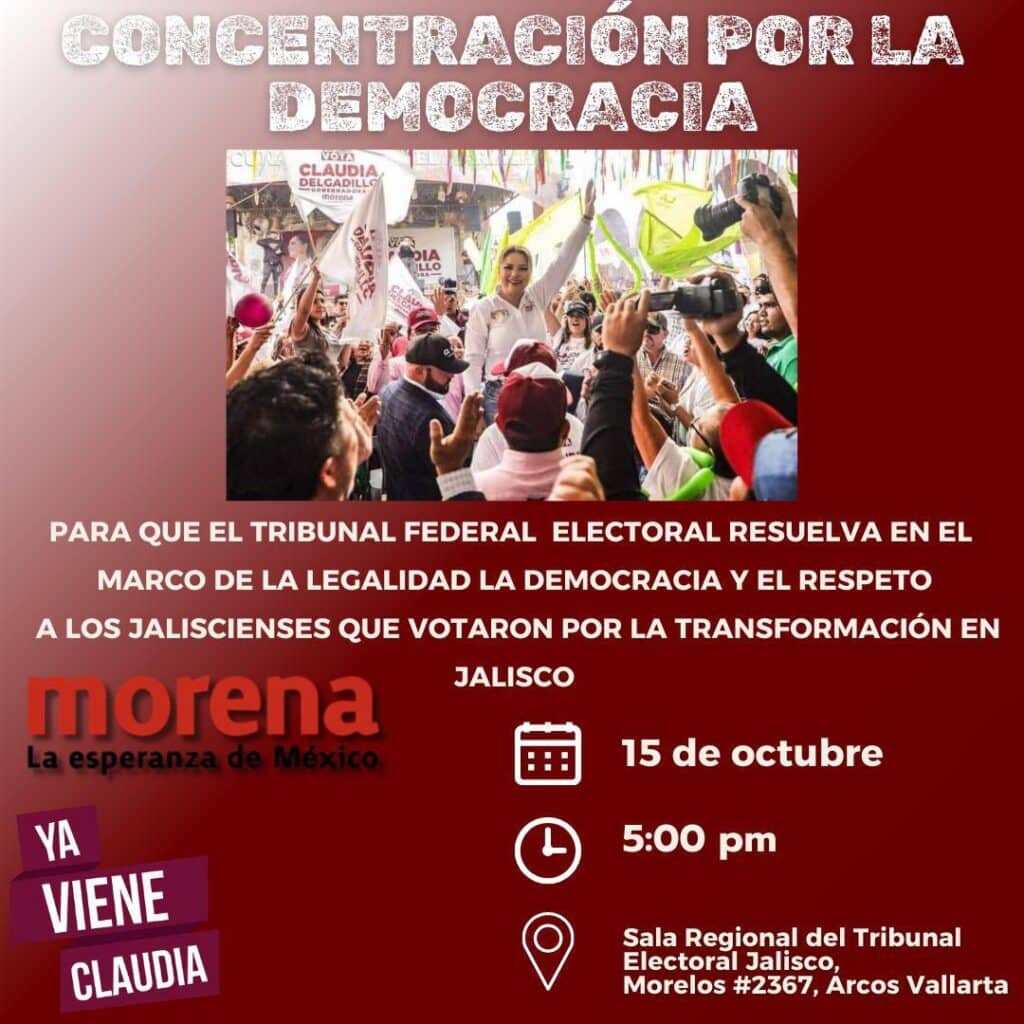 Claudia Delgadillo convoca a concentración ‘por la Democracia’
