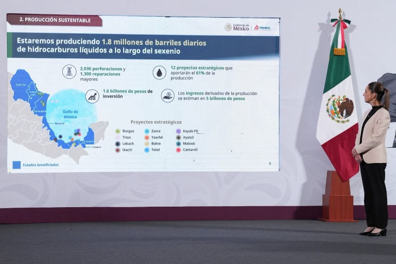 Sheinbaum va por acuerdo con gasolineros y producción de 1.8 millones de barriles en PEMEX