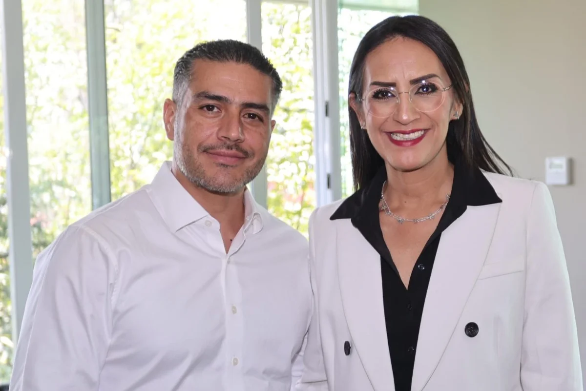 La presidenta municipal Laura Imelda Pérez, y el secretario de Seguridad y Protección Ciudadana del Gobierno de México, Omar García Harfuch.