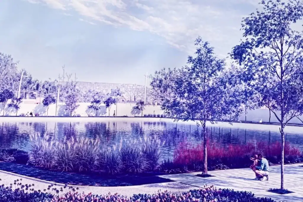 Render del proyecto del vaso regulador de la Lagunita