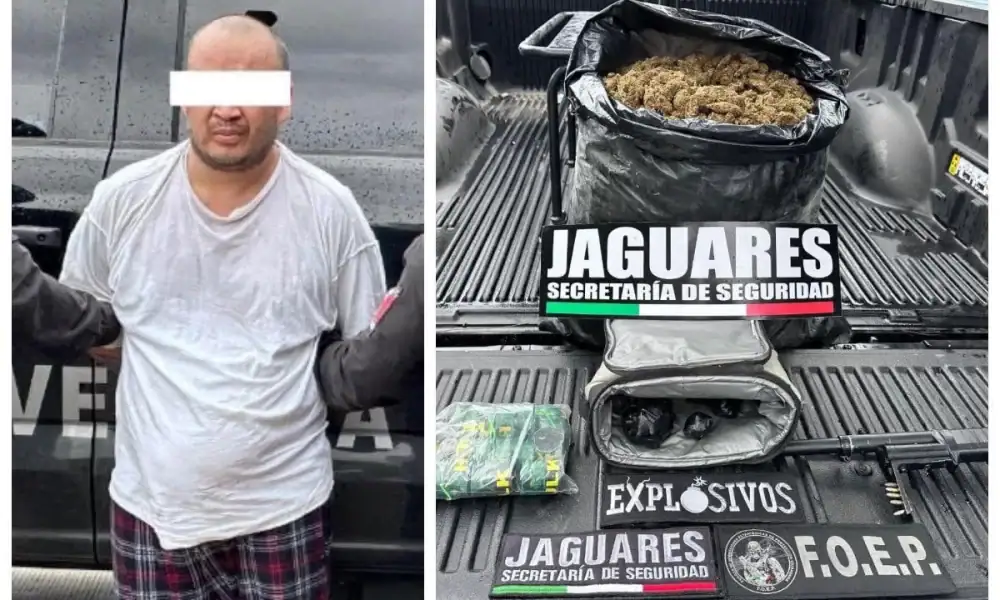 Sujeto detenido con granadas en colonia Miravalle