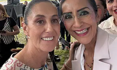 Claudia Sheinbaum con Laura Imelda Pérez