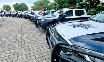 Pablo Lemus, gobernador de Jalisco, entrega patrullas en Tala