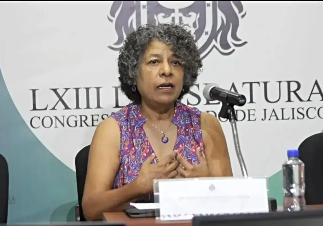 La diputada Calendaria Ochoa en rueda de prensa.