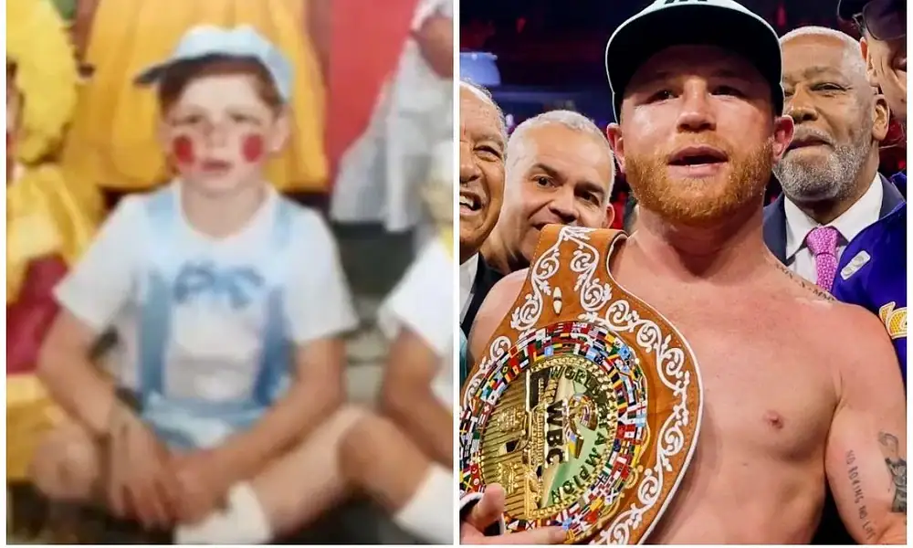 Niño disfrazado de payaso en celebración infantil en México.