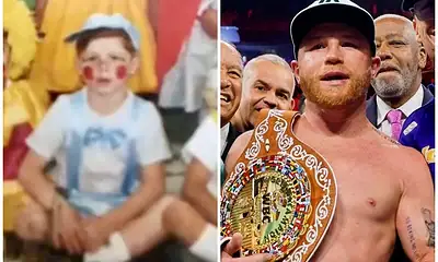 Niño disfrazado de payaso en celebración infantil en México.