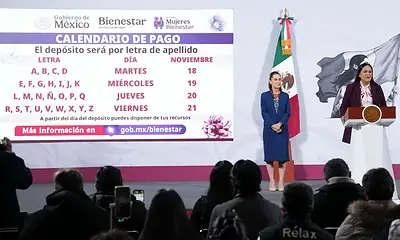 Anuncian primer pago de la Pensión Mujeres Bienestar