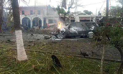 Explosión de vehículo en Coahuayana