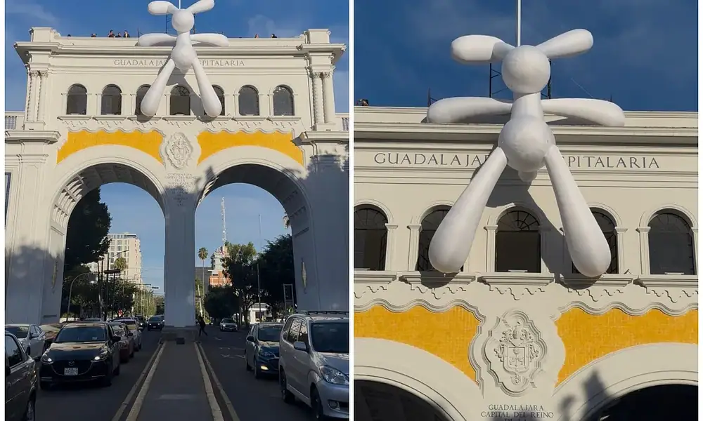 Instalan escultura efímera “No Bunny” en Los Arcos de Guadalajara