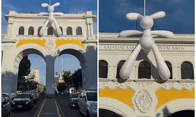 Instalan escultura efímera “No Bunny” en Los Arcos de Guadalajara