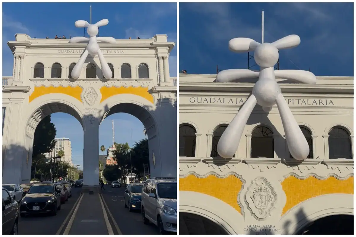 Instalan escultura efímera “No Bunny” en Los Arcos de Guadalajara