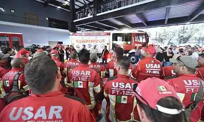 Regresa equipo USAR Jalisco tras operativo de rescate en mina de Sinaloa