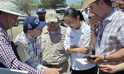 Supervisan limpieza en Presa Las Pintas; preparan estudio para desazolve