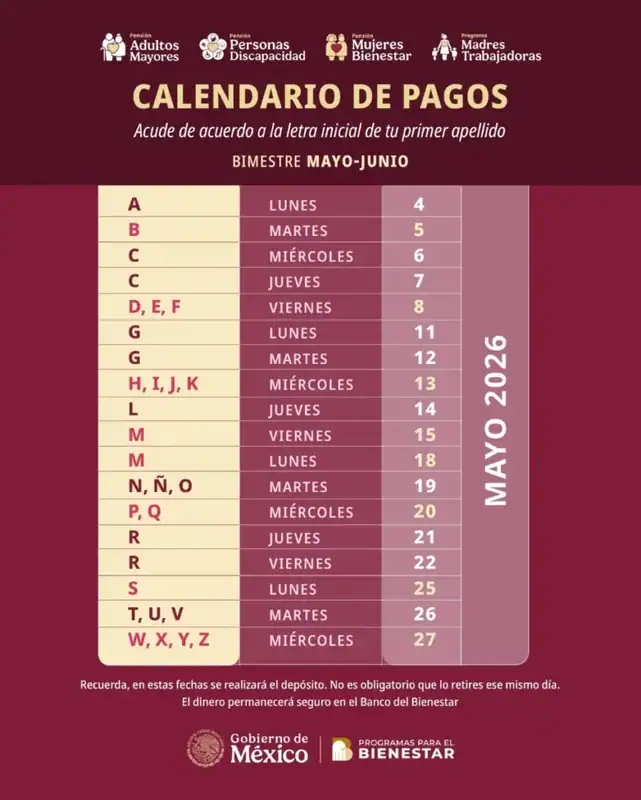 Pagos del Bienestar en Jalisco: Fechas del bimestre mayo-junio