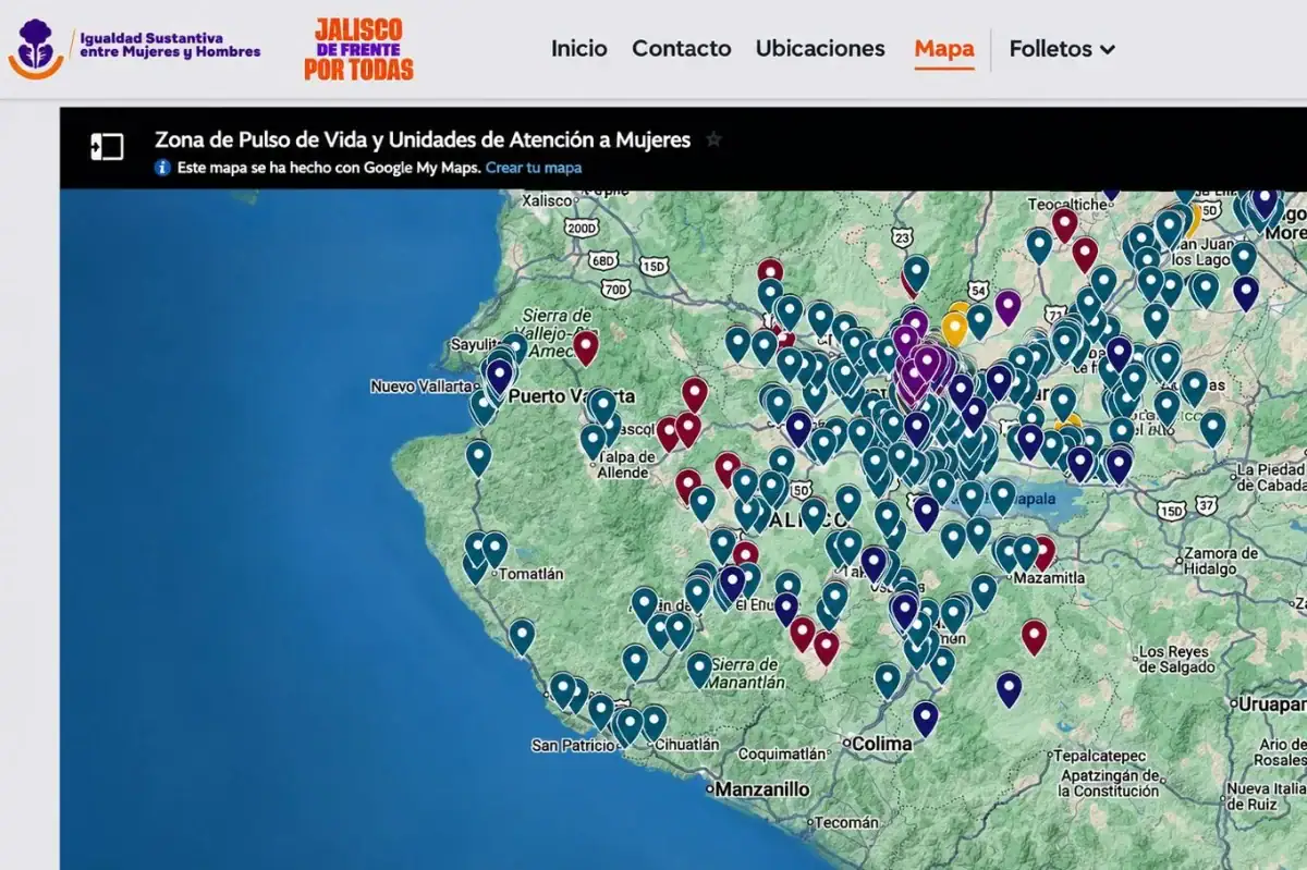 Jalisco lanza mapa digital con 2 mil 246 puntos seguros para mujeres en todo el estado