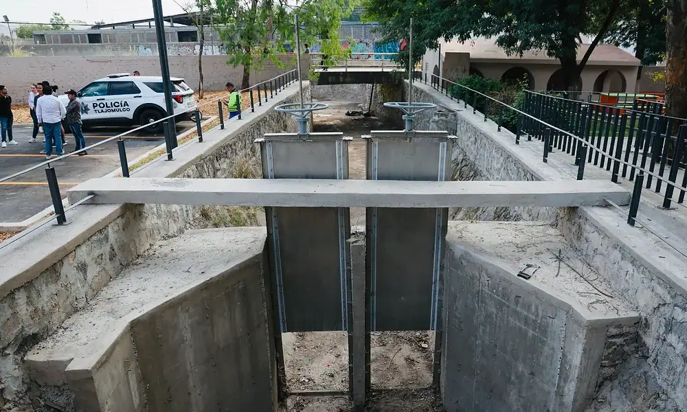 Tlajomulco inaugura vaso regulador en San Agustín; buscan prevenir inundaciones