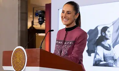 Claudia Sheinbaum durante su conferencia matutina, donde celebró el crecimiento de 1.5 por ciento del PIB de México durante el segundo trimestre de 2026.