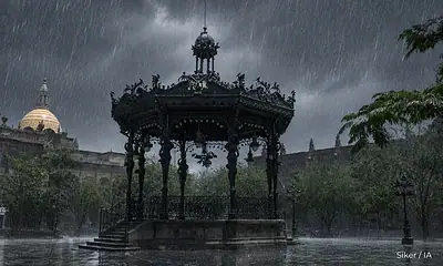 Nubes de tormenta cubren la Zona Metropolitana de Guadalajara, donde se prevén lluvias durante la tarde y noche de este miércoles 29 de julio.
