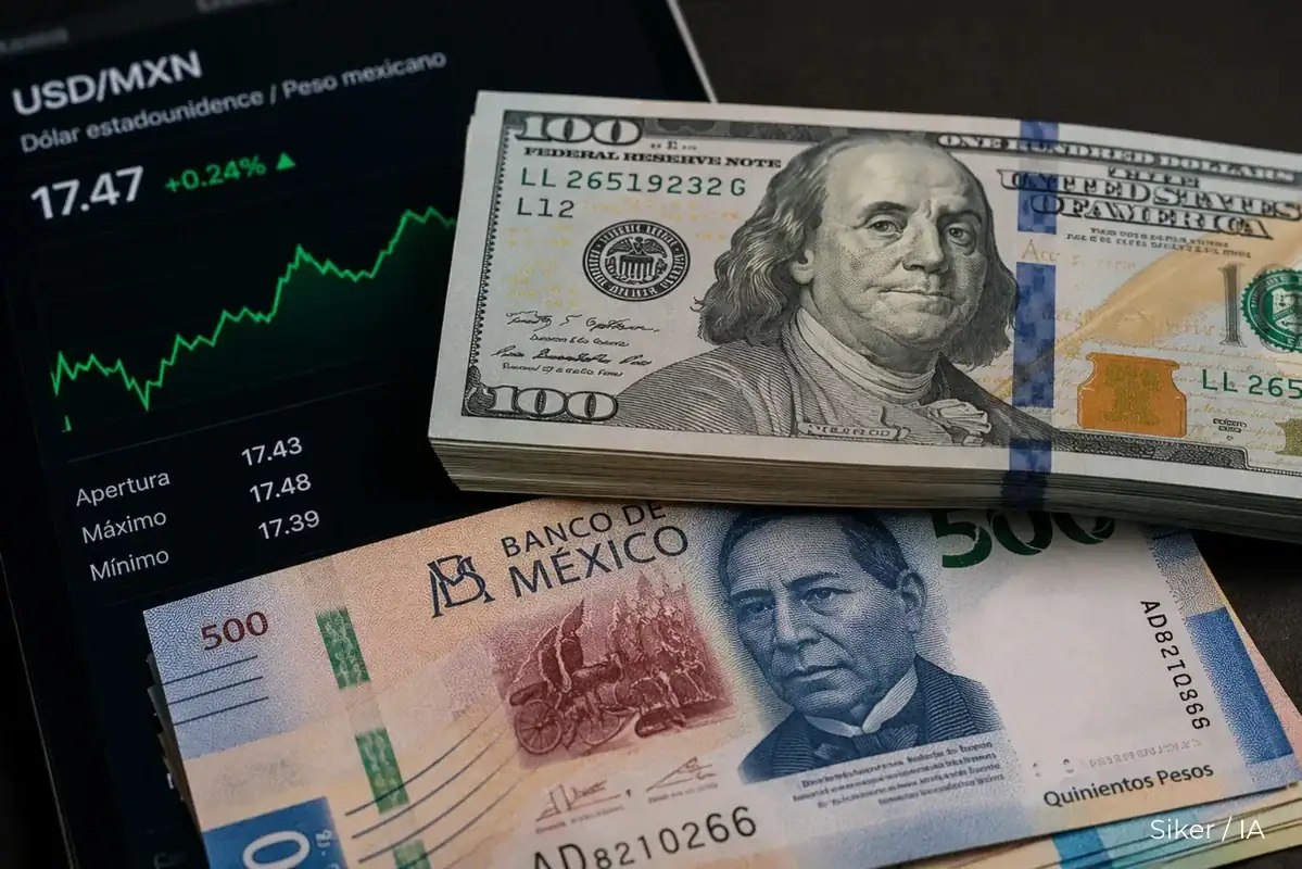 Billetes de dólares estadounidenses y pesos mexicanos representan el tipo de cambio de este miércoles 29 de julio de 2026.