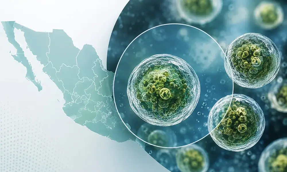 Personal de laboratorio analiza muestras de alimentos y agua durante la investigación de casos de ciclosporiasis en México.