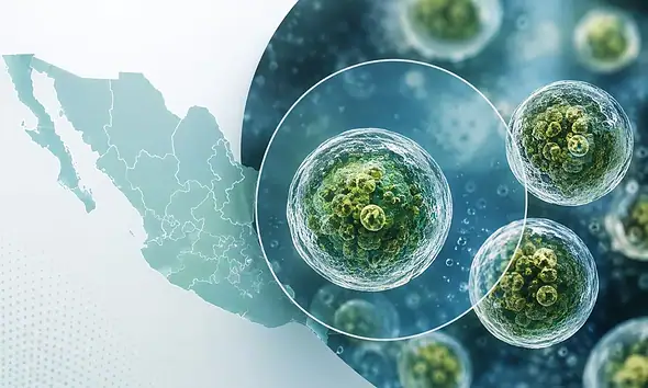 Personal de laboratorio analiza muestras de alimentos y agua durante la investigación de casos de ciclosporiasis en México.