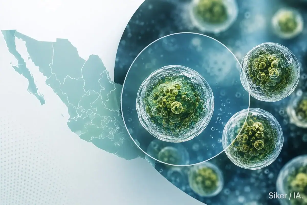 Personal de laboratorio analiza muestras de alimentos y agua durante la investigación de casos de ciclosporiasis en México.