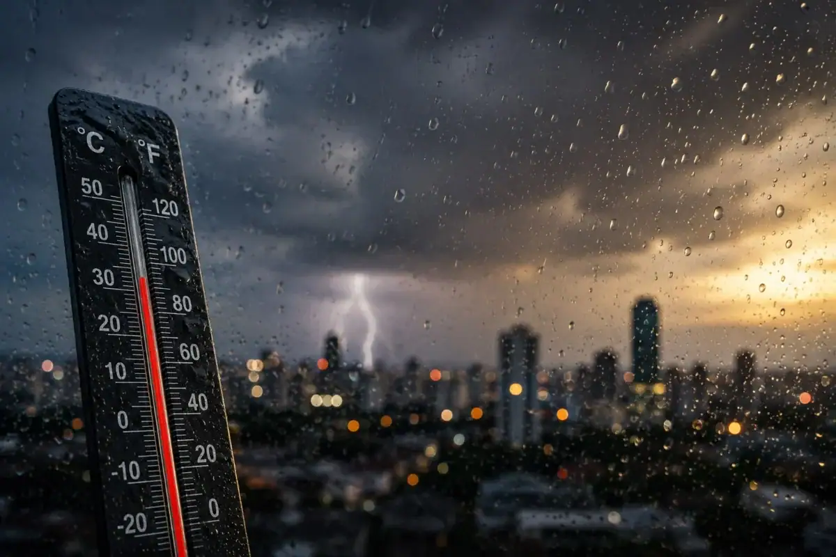 Nubes de tormenta se forman sobre la Zona Metropolitana de Guadalajara durante una tarde de verano con lluvias pronosticadas.