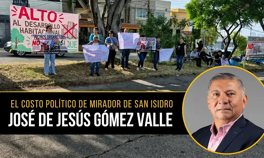 Manifestación vecinal contra el proyecto de vivienda de Legado Jalisco en Mirador de San Isidro, Zapopan.
