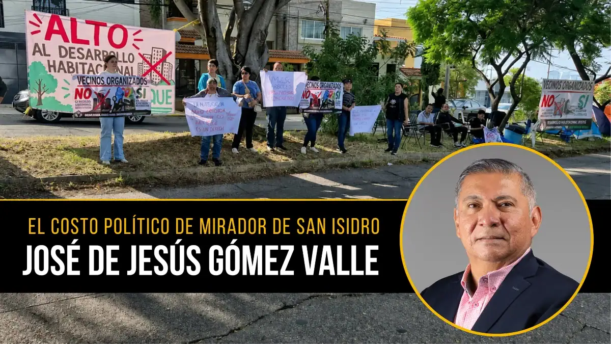 Manifestación vecinal contra el proyecto de vivienda de Legado Jalisco en Mirador de San Isidro, Zapopan.