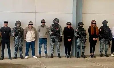 Comunicado oficial sobre la detención de nueve integrantes del CJNG durante un operativo en Michoacán.