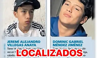 Dominic y Jeremi, adolescentes desaparecidos en Jalisco y localizados con vida en Mazatlán, Sinaloa.