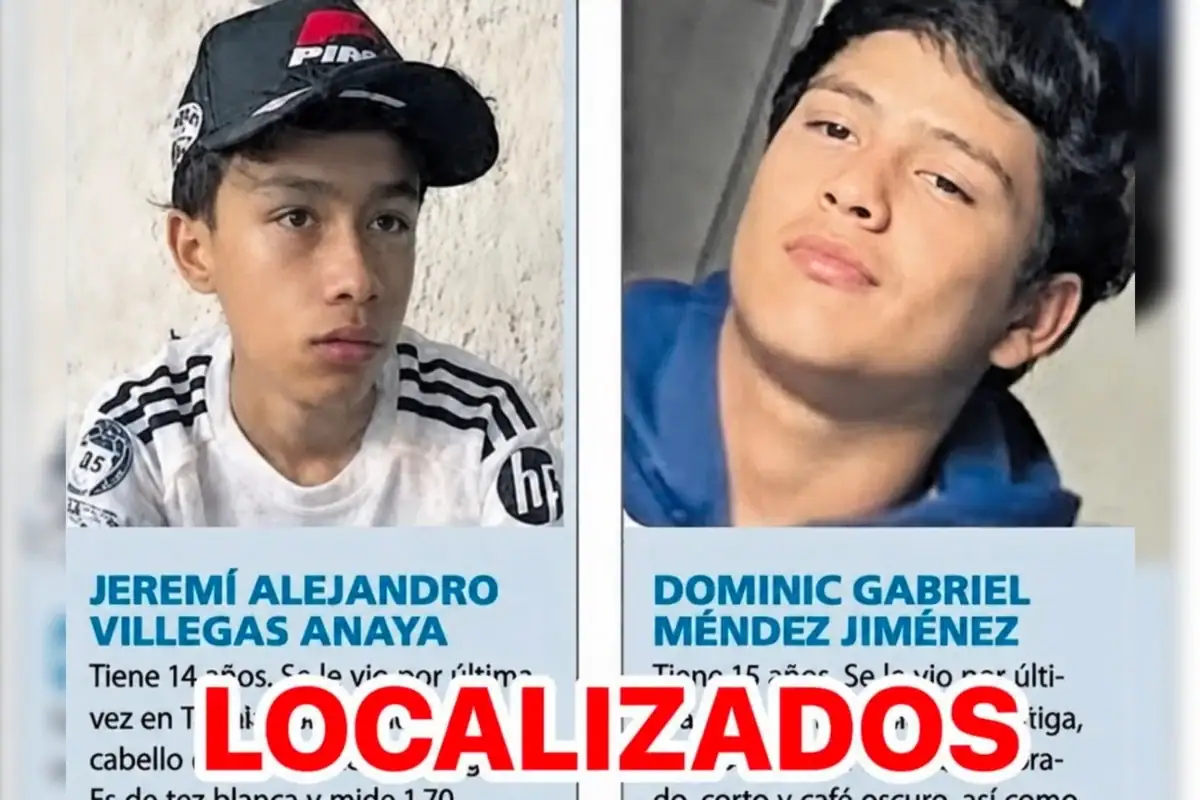 Dominic y Jeremi, adolescentes desaparecidos en Jalisco y localizados con vida en Mazatlán, Sinaloa.