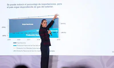 Equipo de perforación realiza estudios exploratorios en una zona con posibles reservas de gas natural no convencional.