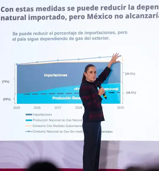 Equipo de perforación realiza estudios exploratorios en una zona con posibles reservas de gas natural no convencional.