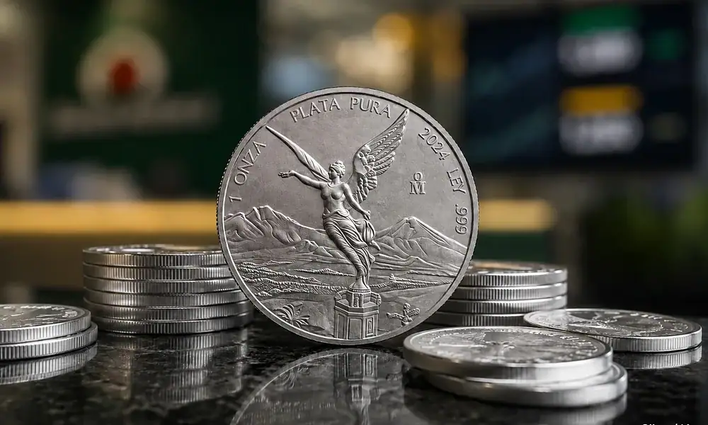 Precio de la onza de plata Libertad hoy lunes 17 de agosto de 2026 en Banco Azteca