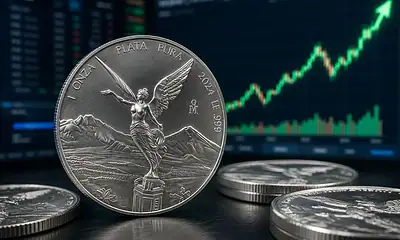 Onza de plata Libertad HOY: arranca la semana en máximo reciente en Banco Azteca