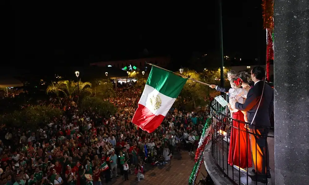 Juan José Frangie durante el Grito de Independencia 2026 en Zapopan.