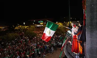 Juan José Frangie durante el Grito de Independencia 2026 en Zapopan.