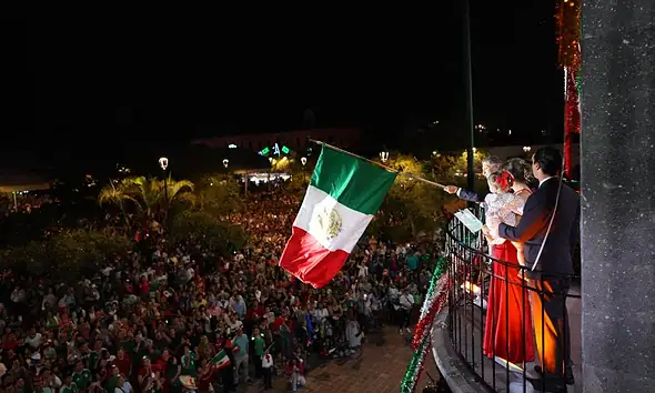 Juan José Frangie durante el Grito de Independencia 2026 en Zapopan.